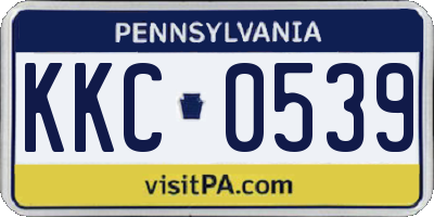 PA license plate KKC0539