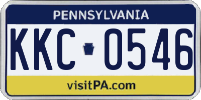 PA license plate KKC0546