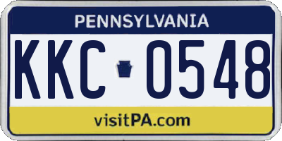 PA license plate KKC0548