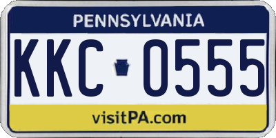 PA license plate KKC0555