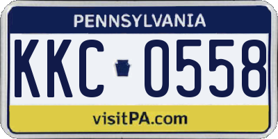 PA license plate KKC0558