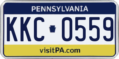 PA license plate KKC0559