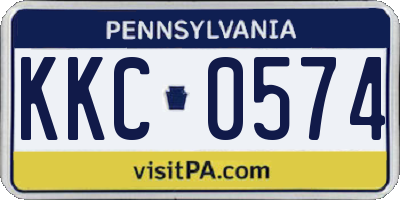 PA license plate KKC0574