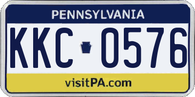 PA license plate KKC0576