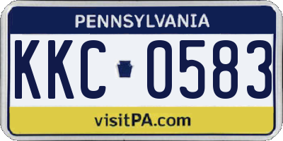 PA license plate KKC0583