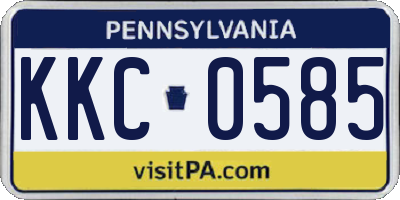 PA license plate KKC0585