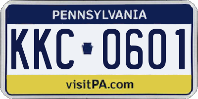 PA license plate KKC0601