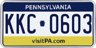 PA license plate KKC0603