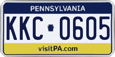 PA license plate KKC0605