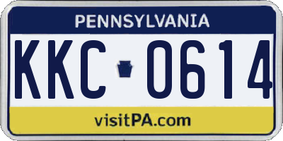 PA license plate KKC0614