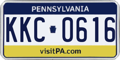 PA license plate KKC0616
