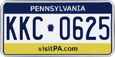 PA license plate KKC0625