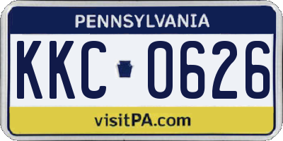 PA license plate KKC0626