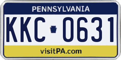 PA license plate KKC0631