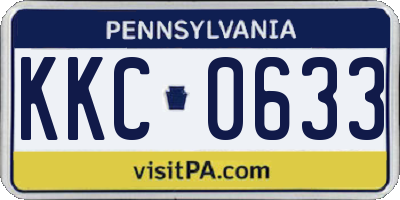 PA license plate KKC0633