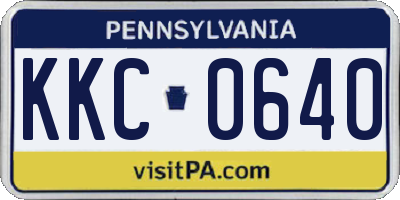 PA license plate KKC0640