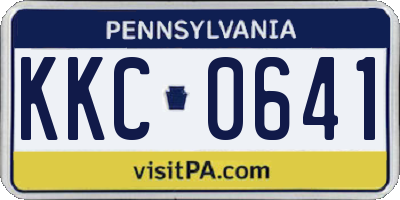 PA license plate KKC0641