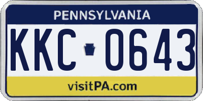 PA license plate KKC0643