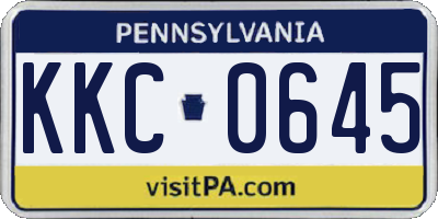 PA license plate KKC0645