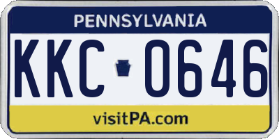 PA license plate KKC0646