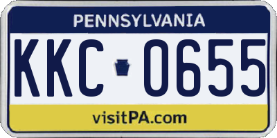 PA license plate KKC0655