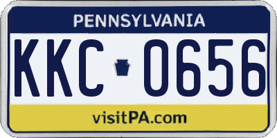 PA license plate KKC0656