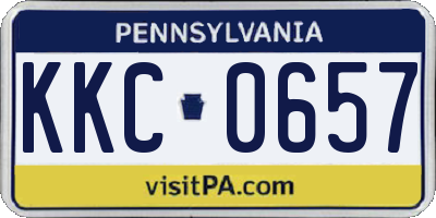 PA license plate KKC0657