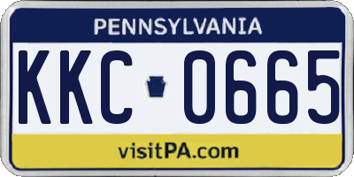 PA license plate KKC0665