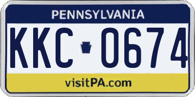 PA license plate KKC0674