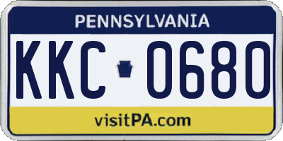 PA license plate KKC0680