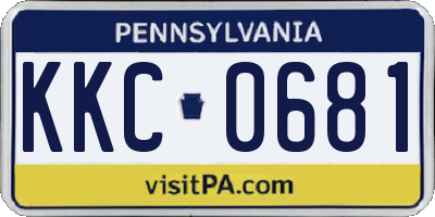 PA license plate KKC0681