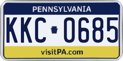 PA license plate KKC0685