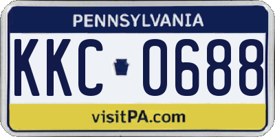 PA license plate KKC0688