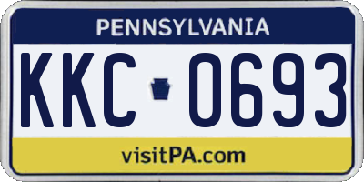 PA license plate KKC0693
