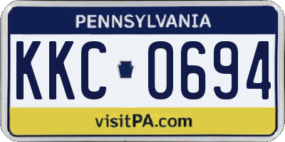 PA license plate KKC0694