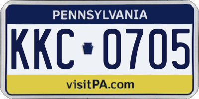 PA license plate KKC0705