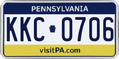 PA license plate KKC0706