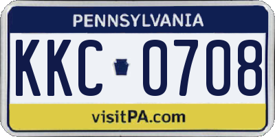 PA license plate KKC0708