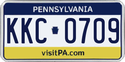 PA license plate KKC0709