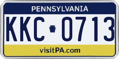 PA license plate KKC0713