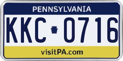 PA license plate KKC0716