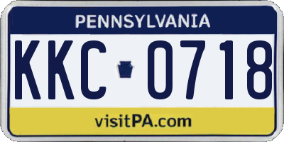 PA license plate KKC0718