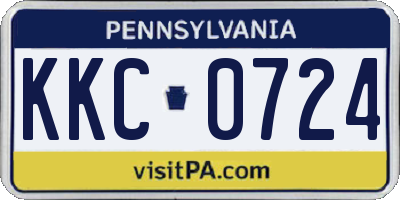 PA license plate KKC0724