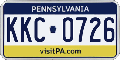 PA license plate KKC0726