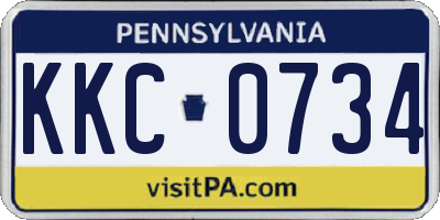PA license plate KKC0734