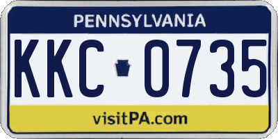 PA license plate KKC0735