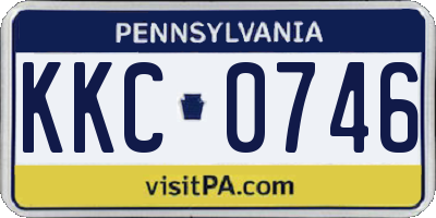 PA license plate KKC0746