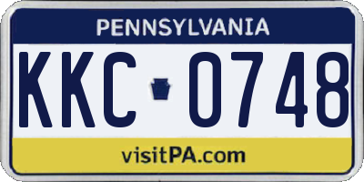 PA license plate KKC0748
