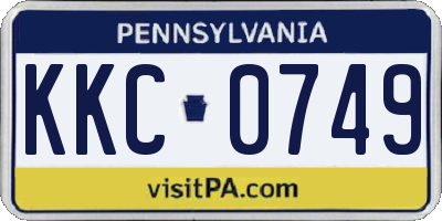 PA license plate KKC0749