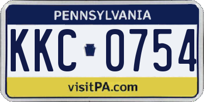 PA license plate KKC0754